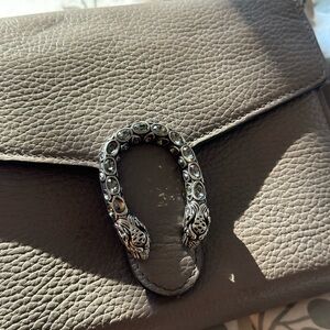 Dionysus Leather Crossbody Bag, Grey